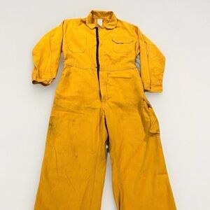 Vintage Union Line Inc. Cotton/Linen Coverall Collared Jumpsuit (Unisex L)